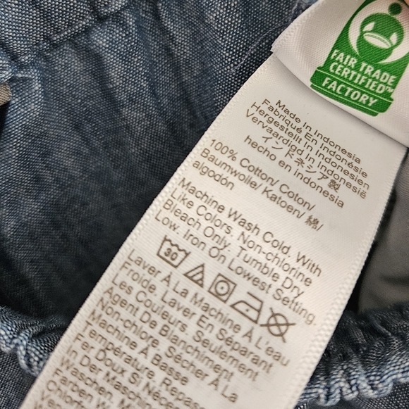 NWT J.Crew Factory Linen Blend Slim Wide Leg Drawstring Pants- Chambray - Picture 10 of 11